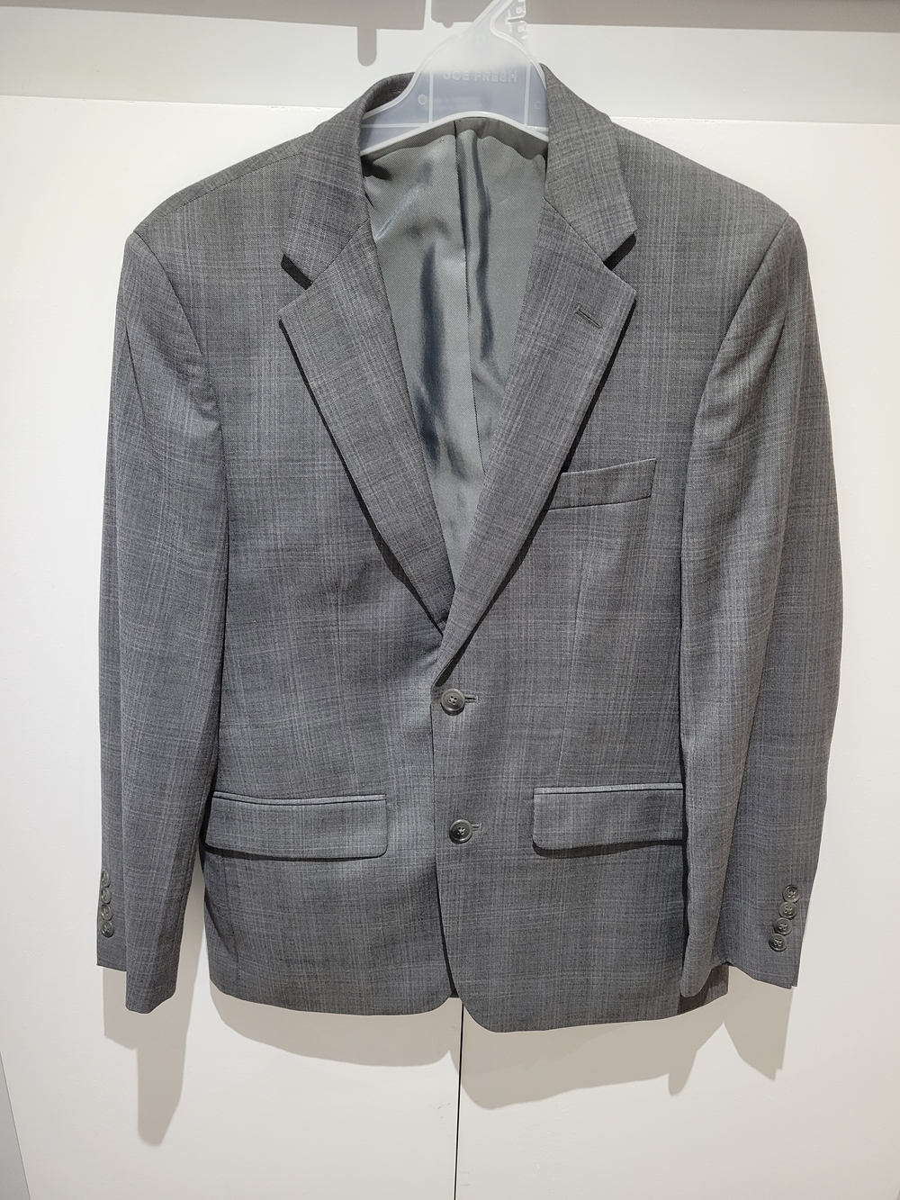 Joseph & Feiss Moores Gray Plaid Men's Wool Two-Button Sports Blazer Size 36x30